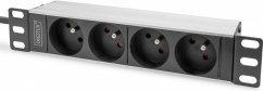 Actual product image Digitus 10" socket strip with aluminum profile, 4-way CEE 7/5 sockets (4x, CEE 7/5, 2 m)