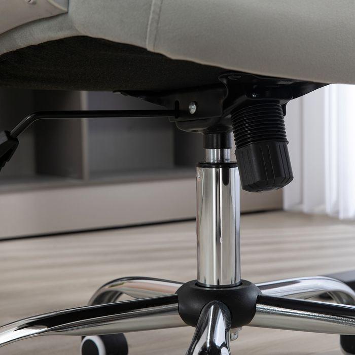 Image du produit Swisshandel24 Chaise de bureau à bascule, ergonomique, avec boutons en cristal, aspect velours, jusqu'à 120 kg (47 - 57 cm)