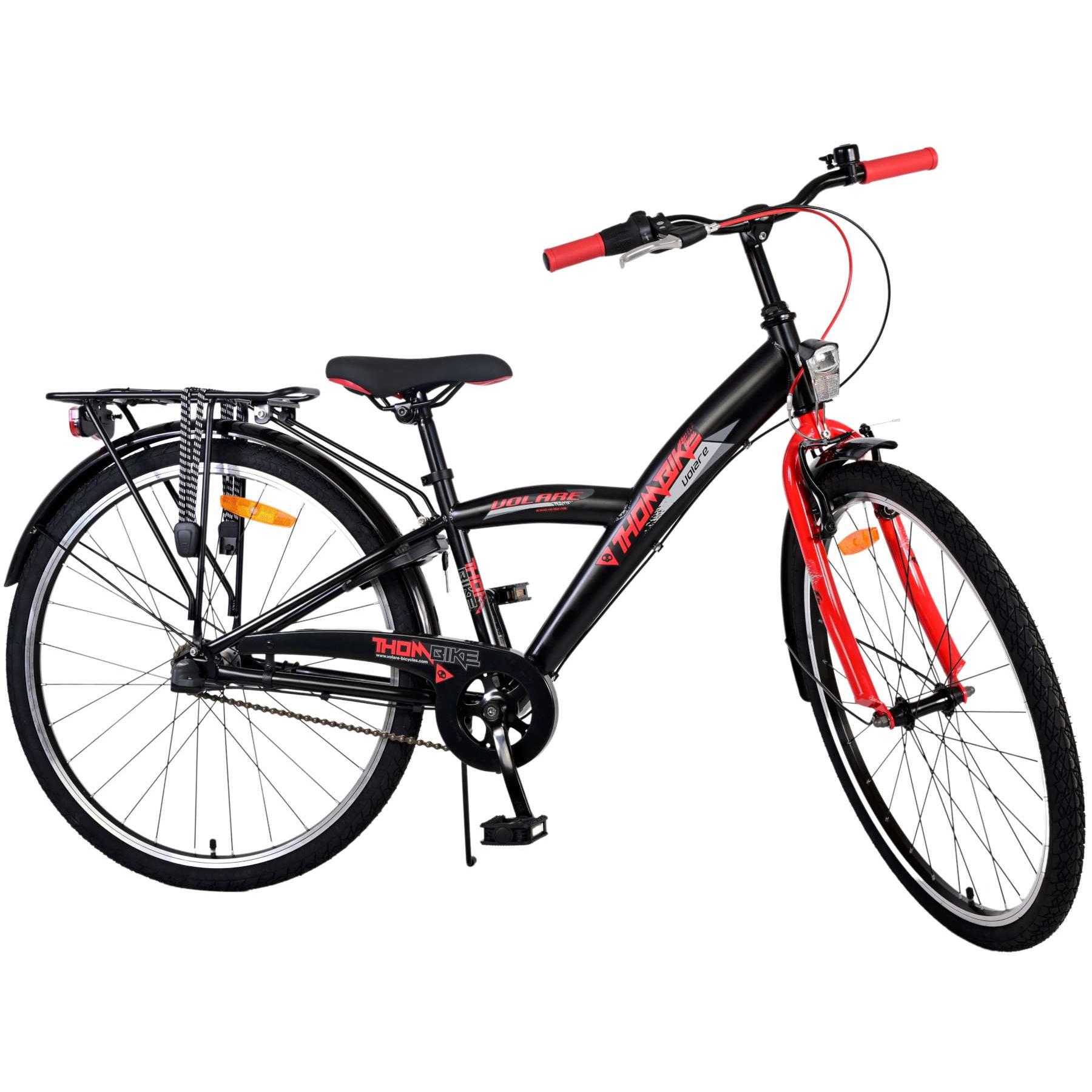 Volare Thombike Kinderfiets - Jongens - 26 inch - Zwart Rood - 3 versnellingen (26") (22621)
