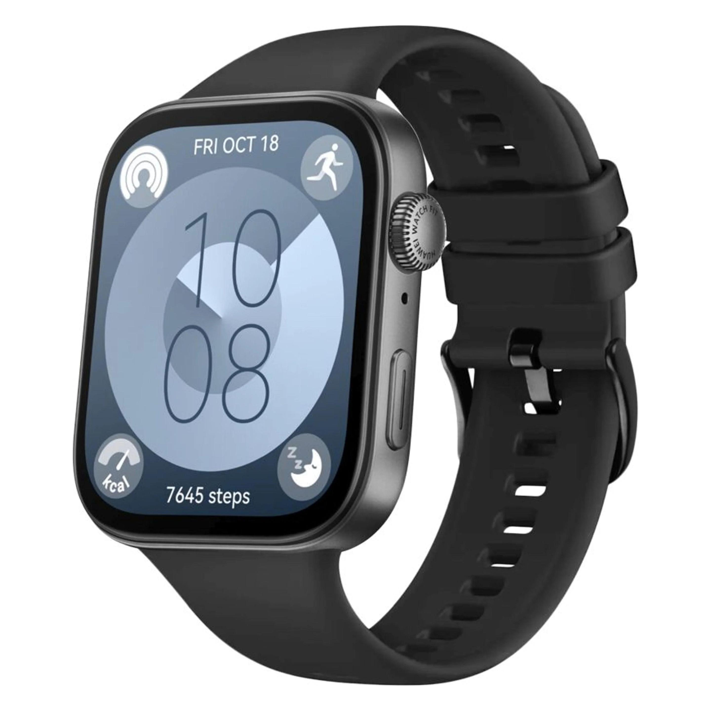 Fixed Silikonarmband Silikonarmband für Huawei Watch FIT 3 schwarz (Silikon) (FIXSSTB-1388-BK)