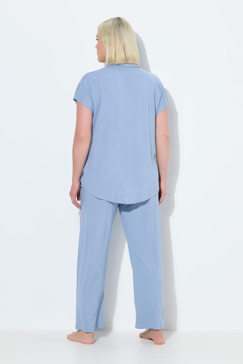 Produktbild Ulla Popken Pyjama, oversized, Zweiteiler, Hemdkragen, Halbarm (50, 52)