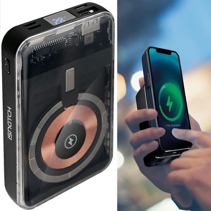 Actual product image Casativo Powerbank 10,000 mAh, MagSafe, LED display, 3x USB (10000 mAh, 5 W)