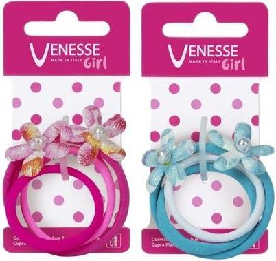 Immagine prodotto Venesse Girl's Microfiber Elastic Bands with Flowers 3 Pcs (Elastico per capelli)