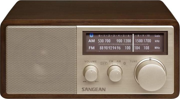 Image du produit Sangean Genuine 110 Plus WR11BT bois portable radio de table rétro avec Bluetooth & fonction de charge USB (FM, MF, AM, NFC, Bluetooth)