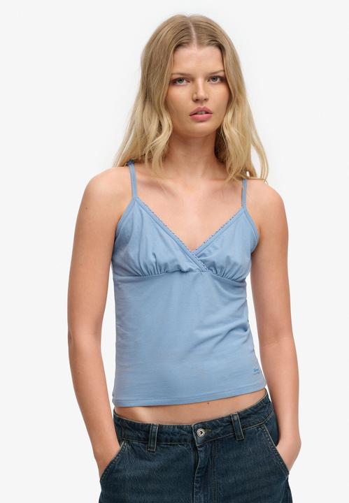 Produktbild Superdry Athletic Essentials V-Ausschnitt Top mit Spitzenbesatz (L)