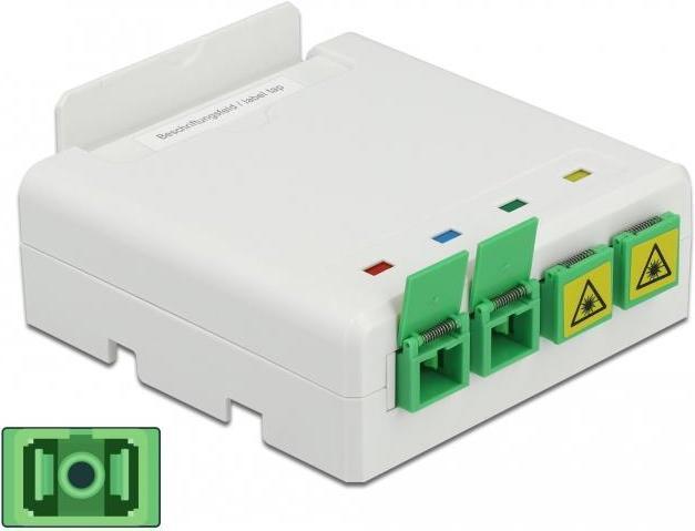 Actual product image Delock FO junction box for DIN rail 4 x SC Simplex or LC Duplex (Splice box)
