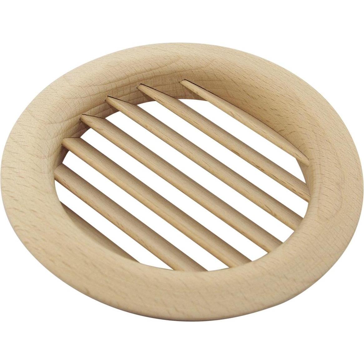 Franz Kolar, Belüftungssystem, Lüftungsrosette Rundgitter ø 74mm Einlass ø 60mm Lüftungsgitter Buche gedämpft