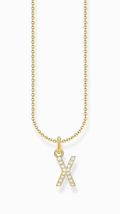 Immagine prodotto Thomas Sabo Catena con ciondolo a forma di lettera X placcato oro (Argento 925, Doratura in oro giallo 750, 38 - 45 cm)