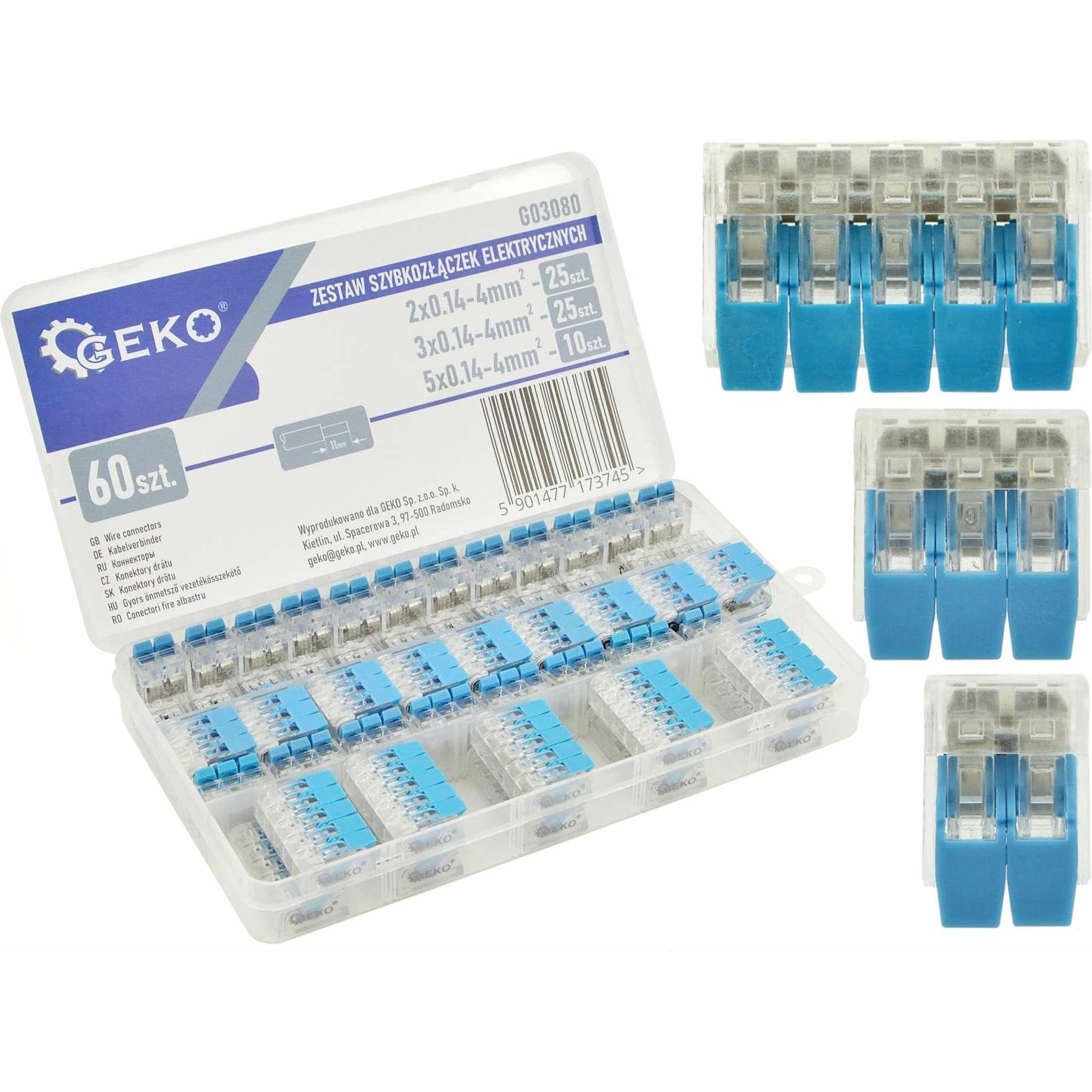 GCS, Raccordo per tubo flessibile, Zestaw Szybkozłączek Elektrycznych 60el.