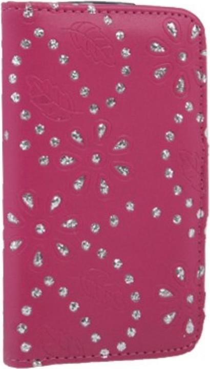Produktbild König Design Handytasche Flip Strass für Handy Samsung Galaxy S3 mini pink (Samsung Galaxy S3 Mini)