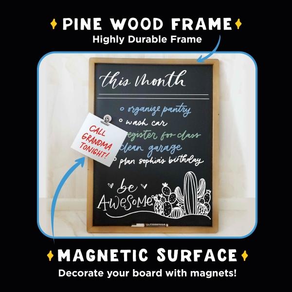 Produktbild VersaChalk Kreidetafel mit Holzrahmen 45cm x 60 cm plus 1 weisser Feinmarker