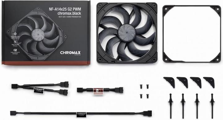 Image du produit Noctua NF-A14x25 G2 PWM chromax.black Gehuselfter 140 mm (140 mm, 1 x)