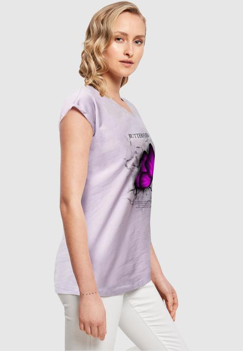 Actual product image Merchcode Ladies Butterflies Extended Shoulder Tee - 112637 (3XL)