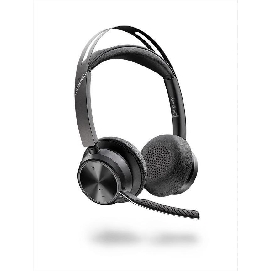 Poly Voyager Focus 2 (Kabellos, Kabelgebunden, USB-A), Office Headset, Schwarz