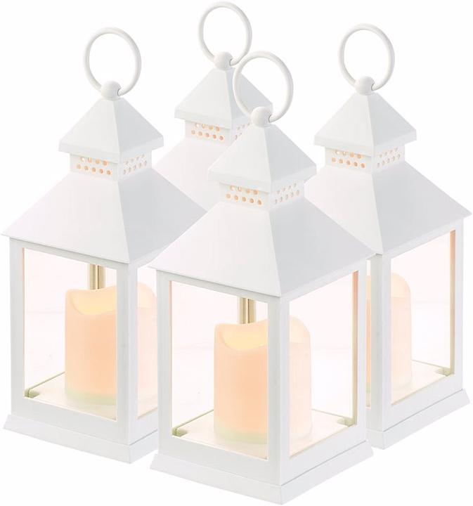 Actual product image Lunartec Pack of 4 Lantern with Flickering LED Candle and Timer (4 x)