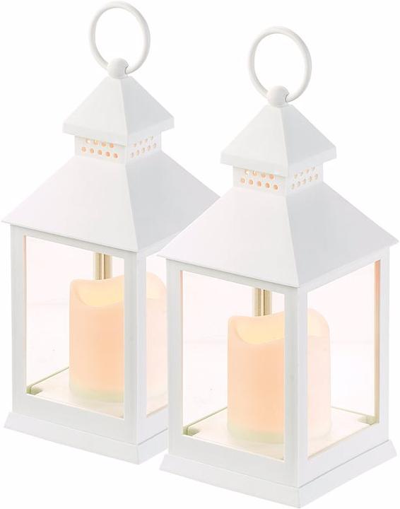 Actual product image Lunartec Pack of 2 Lantern with Flickering LED Candle and Timer, Battery Operated (2 x)