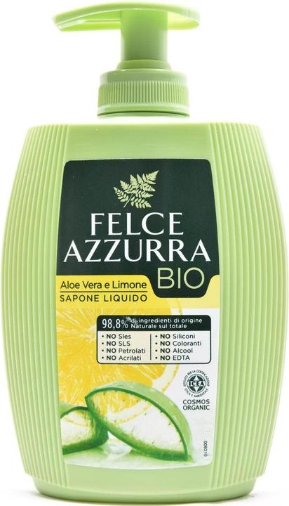 Immagine prodotto Felce Azzurra Sapone liquido organico aloe vera e limone 300 ml (Sapone liquido, 300 ml)