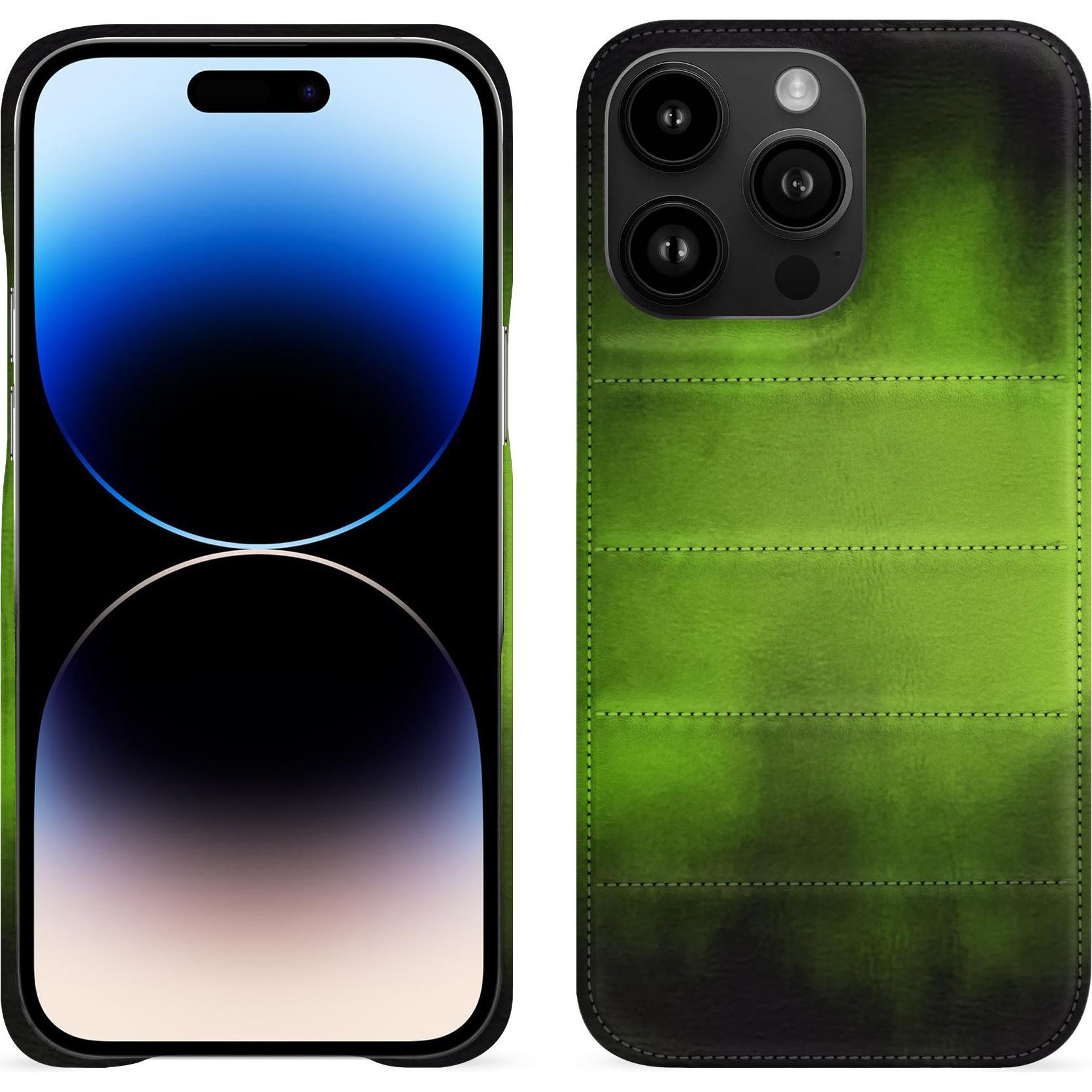 Noreve Lederschutzhülle (Apple iPhone 15 Pro Max), Smartphone Hülle, Grün