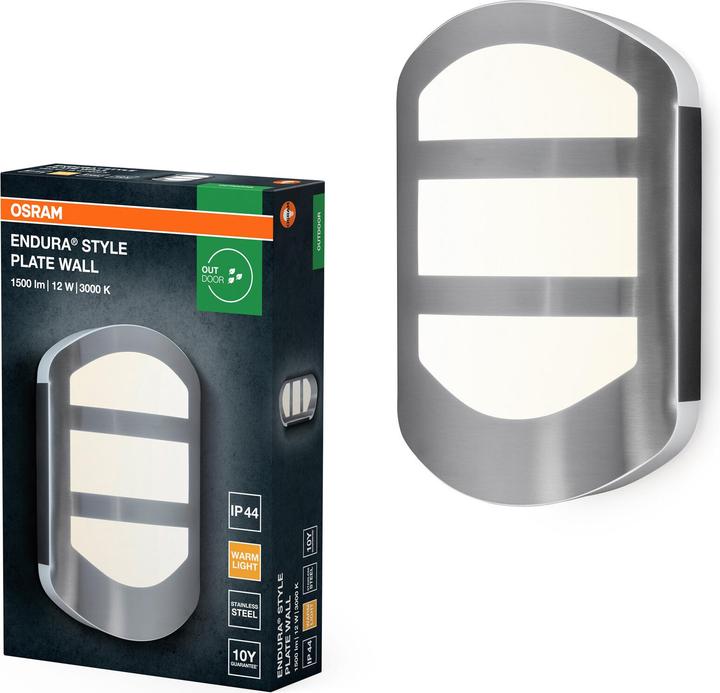 Produktbild Osram ENDURA STYLE PLATE Wall 12W Stainless Steel (650 lm, IP44)