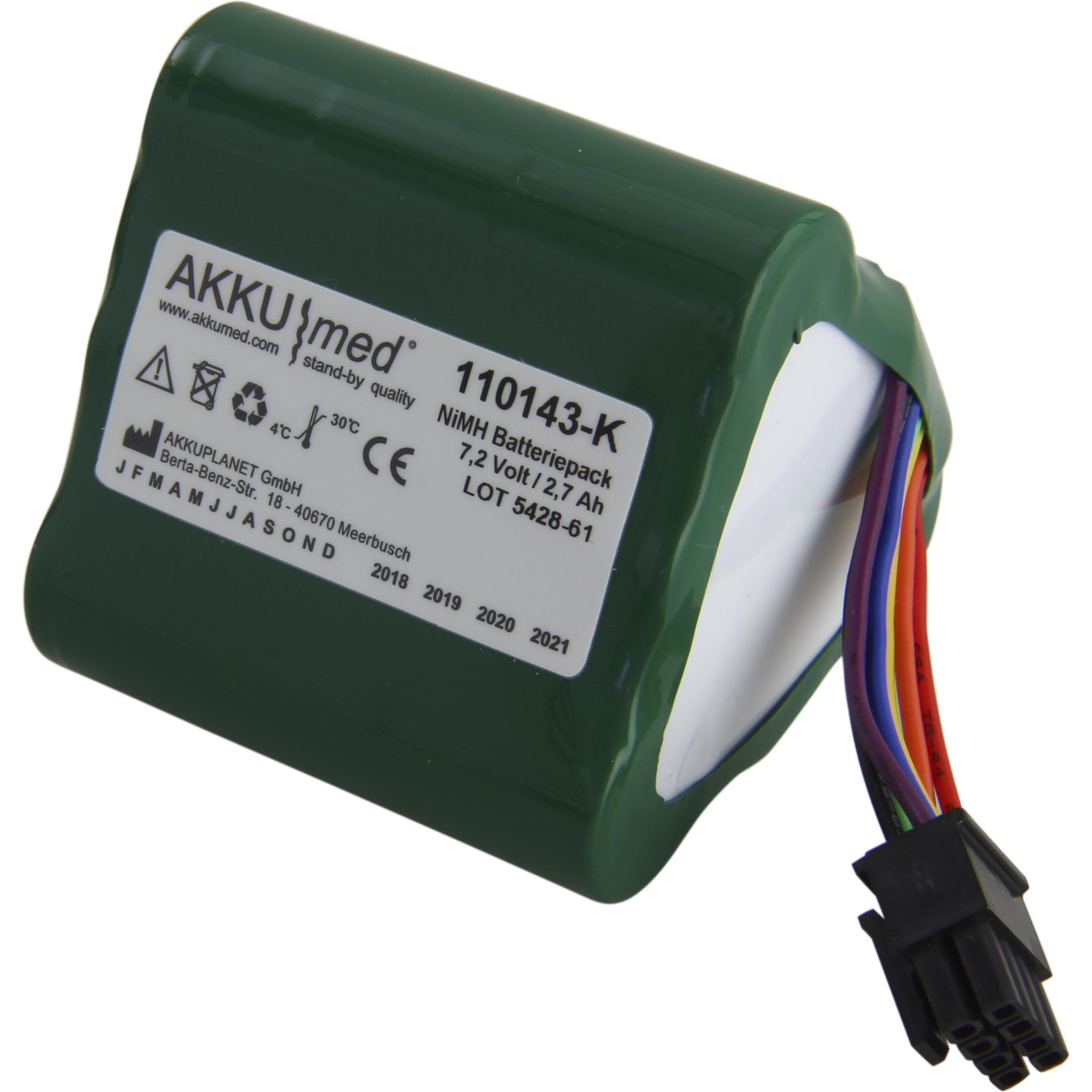 XCell NiMH Akku passned für Alaris Medical System Asena - Smart Pack 1000SP01122 (1 Stk., Gerätespezifisch, 2700 mAh, Ak...