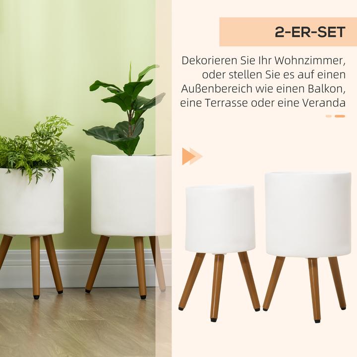 Produktbild Outsunny Pflanztöpfe-Set mit Abnehmbaren Füssen (31 cm)