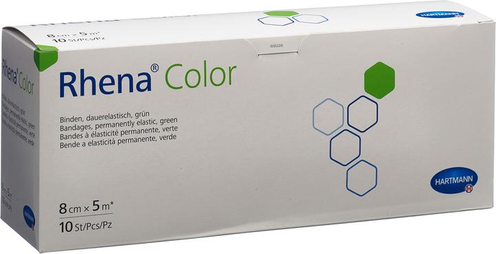 Actual product image Rhena Color Elastische Binden 8cmx5m grün offen