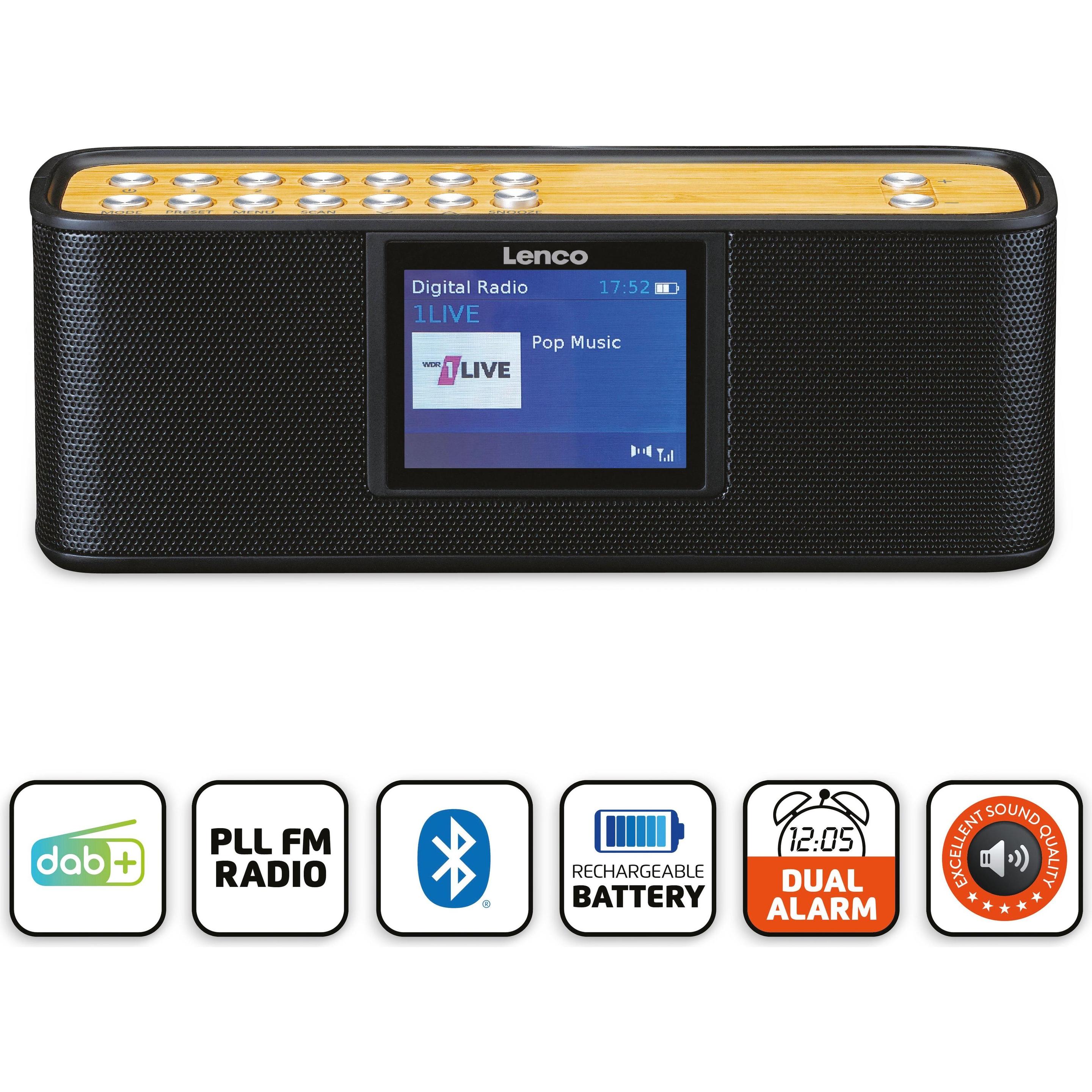 Lenco PDR-045BK (DAB, FM, Bluetooth), Radio, Nero