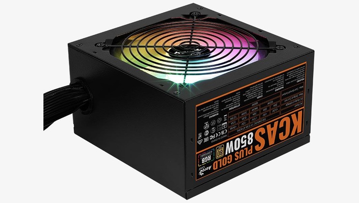 Actual product image AeroCool KCAS PLUS GOLD 850W - 850 W - 100 - 240 V - 47 - 63 Hz - 11 - 5.5 A - 1 (850 W)