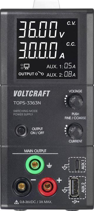Immagine prodotto Voltcraft TOPS-3363N Labornetzgerät, einstellbar 0.8 - 36 V/DC 0.1 - 3 A 100 W