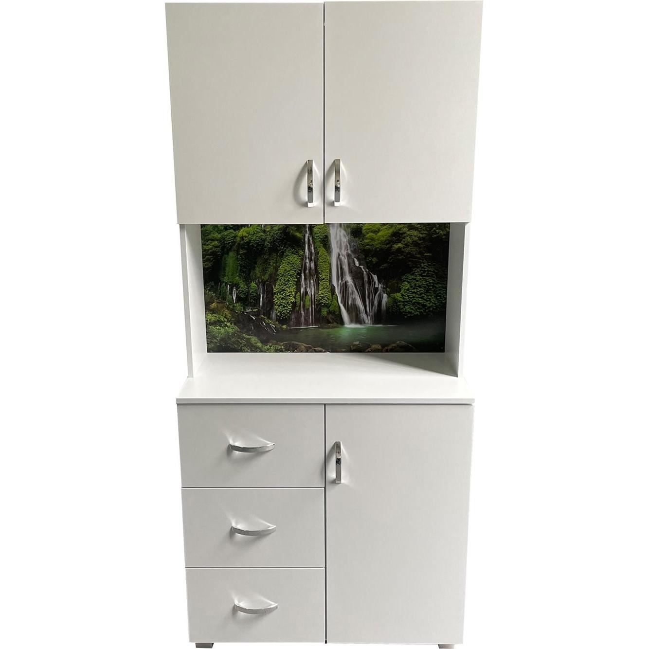 HTI-Living, Kommode + Sideboard, Schrank mit bedruckter Rückwand Wasserfall (80 x 180 x 40 cm)