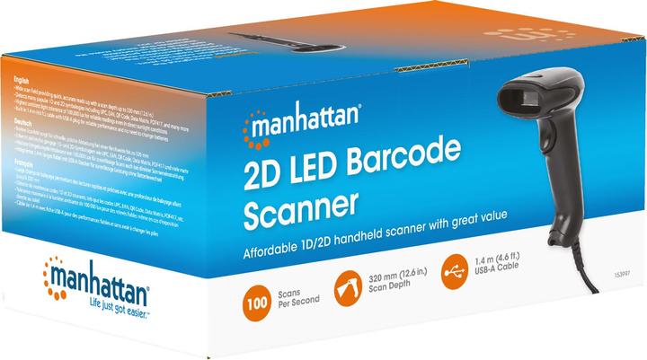 Actual product image Manhattan 2D LED barcode scanner (2D barcodes, 1D barcodes)