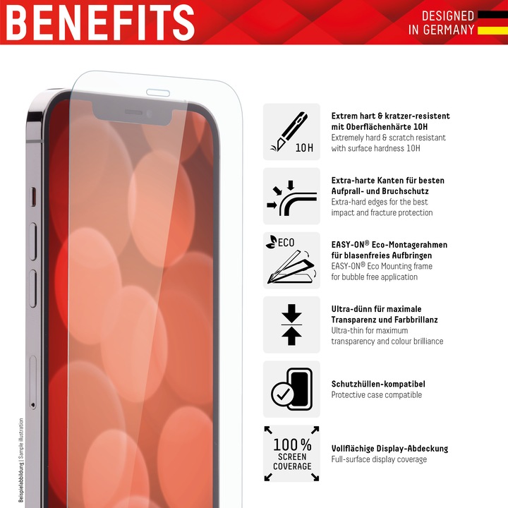 Actual product image Displex Real Glass, 2D Panzerglas (1 Piece, Apple iPhone 12 Pro Max)
