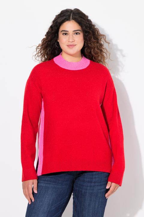 Actual product image Ulla Popken Color Block Long Sleeve Sweater (58)