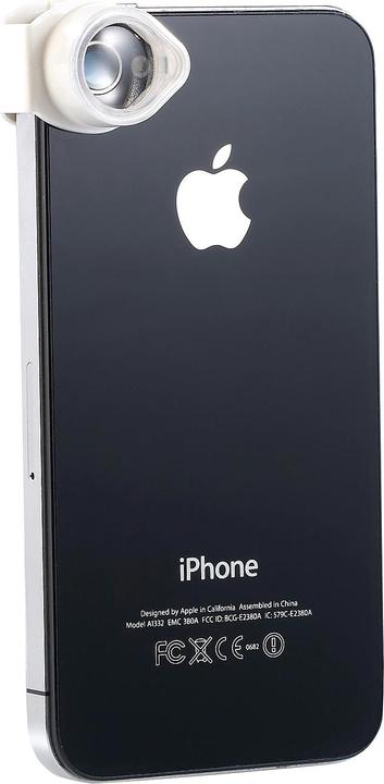 Actual product image Somikon Microscope adapter for iPhone with 4x magnification