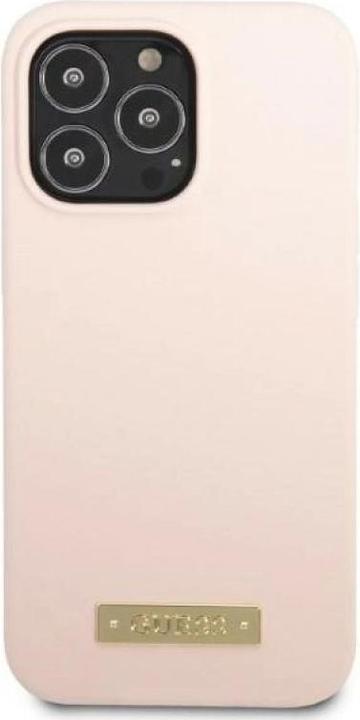 Produktbild Guess GUHMP13LSPLP iPhone 13 Pro / 13 6,1" różowy/pink hard case Silicone Logo Plate MagSafe (Apple iPhone 13 Pro)