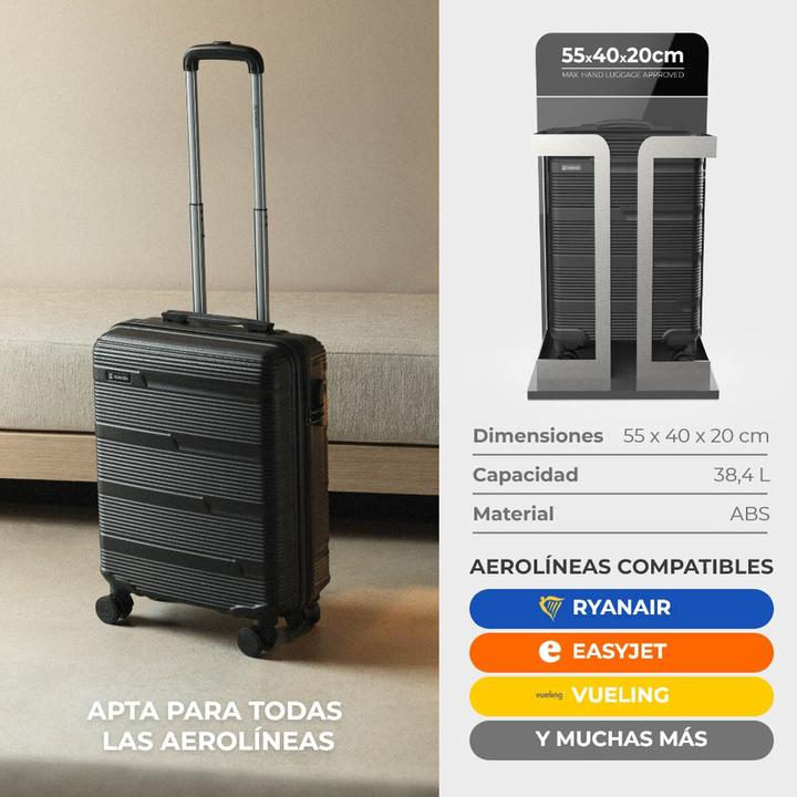 Image du produit Numada Black plane suitcase,55 x 20 x 40 cm (38.40 l)