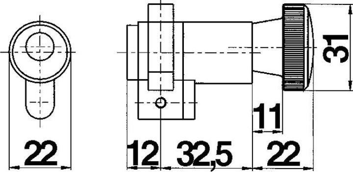 Produktbild Mega Abschliessknöpfe mit Zylinder-Einsatz 42.456 (Drehknopfzylinder)