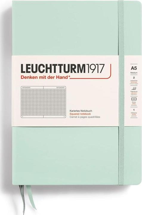 Produktbild Notizbuch Medium A5, Kariert, Mint, Produkttyp (A5, Kariert, Harter Einband)