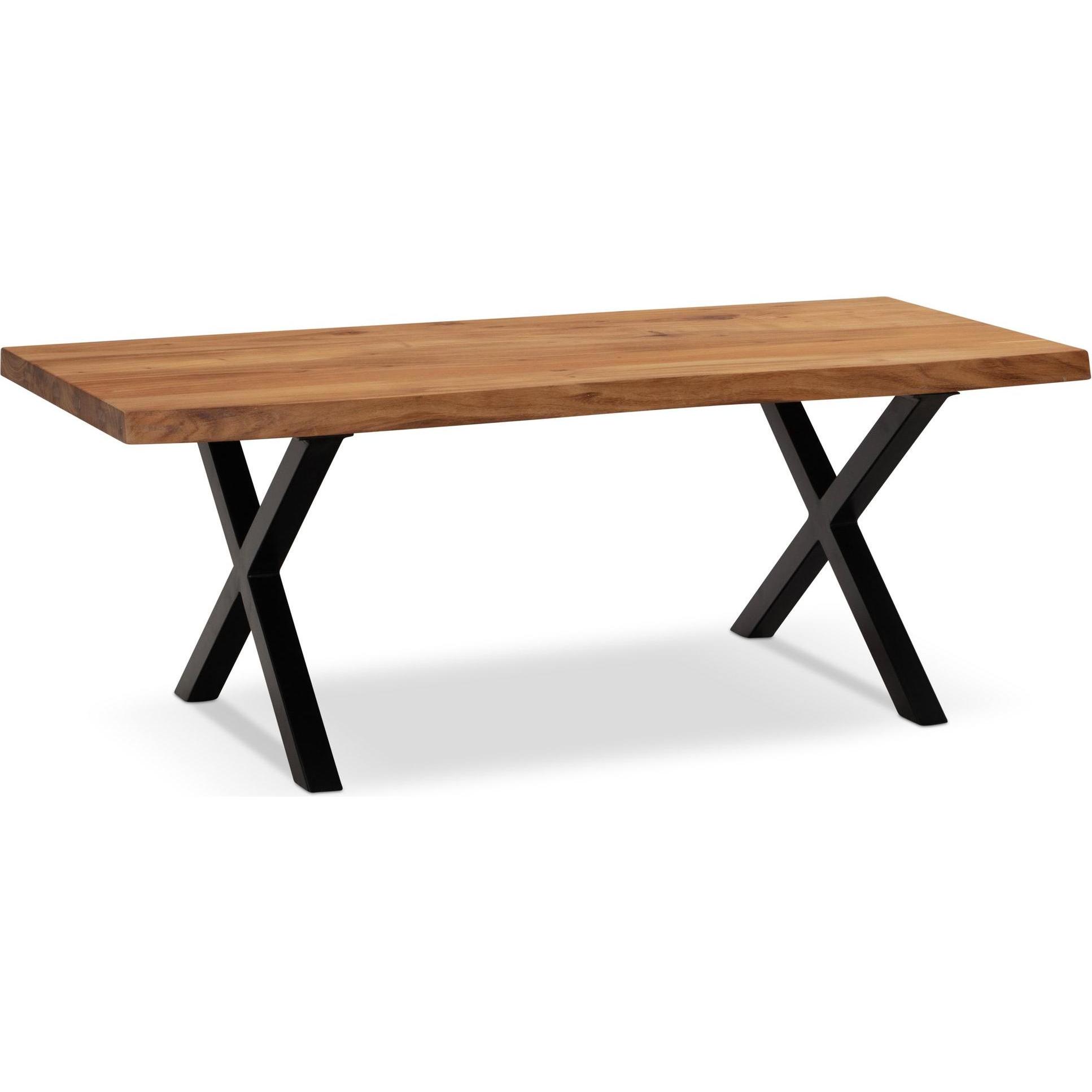 FineBuy, Couchtisch + Beistelltisch, Couchtisch Wohnzimmertisch 120 cm Akazie Massivholz Baumkante Sofatisch (120 x 60 x...