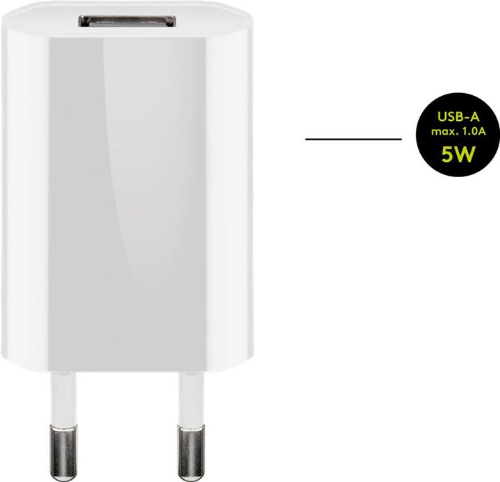 Produktbild Goobay USB-A Ladegerät Slim mit Apple Lightning Kabel (5 W)