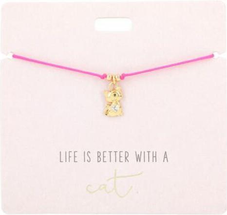 Produktbild Magni Armband mit Charm Nr. 1 Live is better with a cat (Polyester)