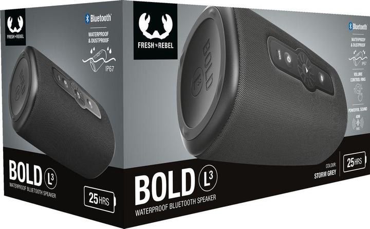 Image du produit Fresh'N Rebel BOLD L3 - Wireless Bluetooth speaker - Storm Grey (219000 h, Fonctionnement sur batterie)