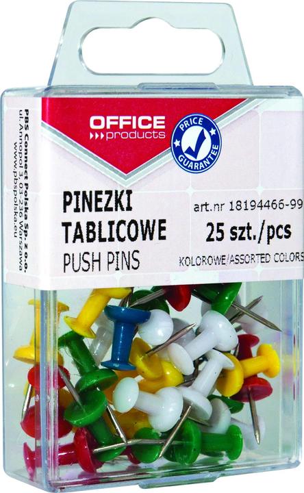 Office Products Coloured tacks, cylinder, in cardboard box, 25 pieces, assorted colours