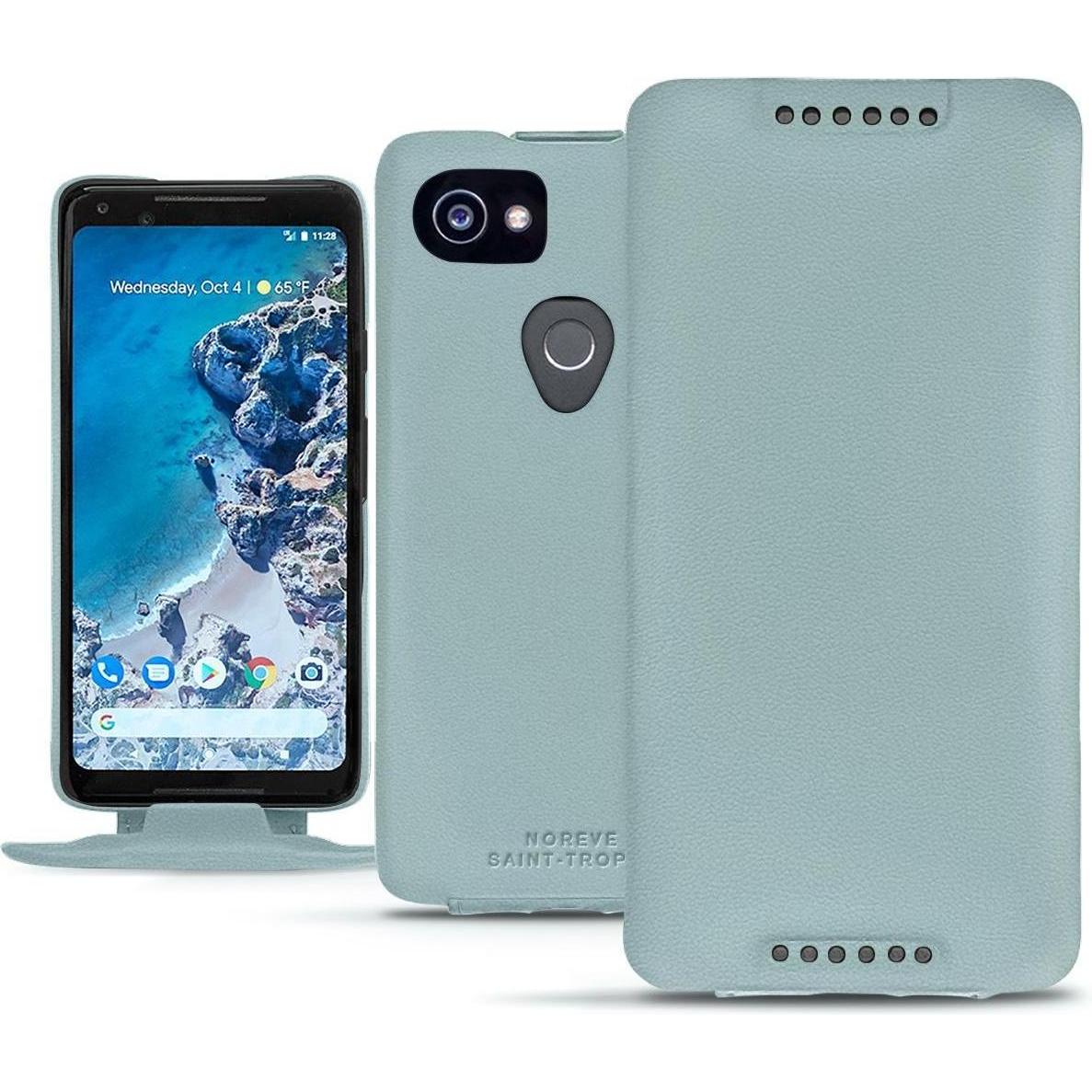 Noreve Lederschutzhülle vertikal (Google Pixel 2 XL), Smartphone Hülle, Blau