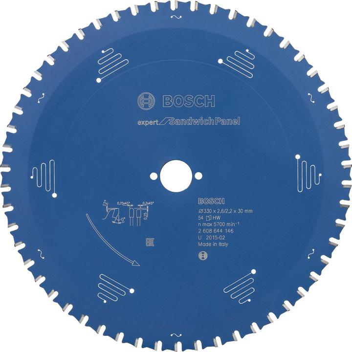 Produktbild Bosch Professional Zubehör Kreissägeblatt Expert for Sandwich Panel, 330 x 30 x 2,6 mm, 54