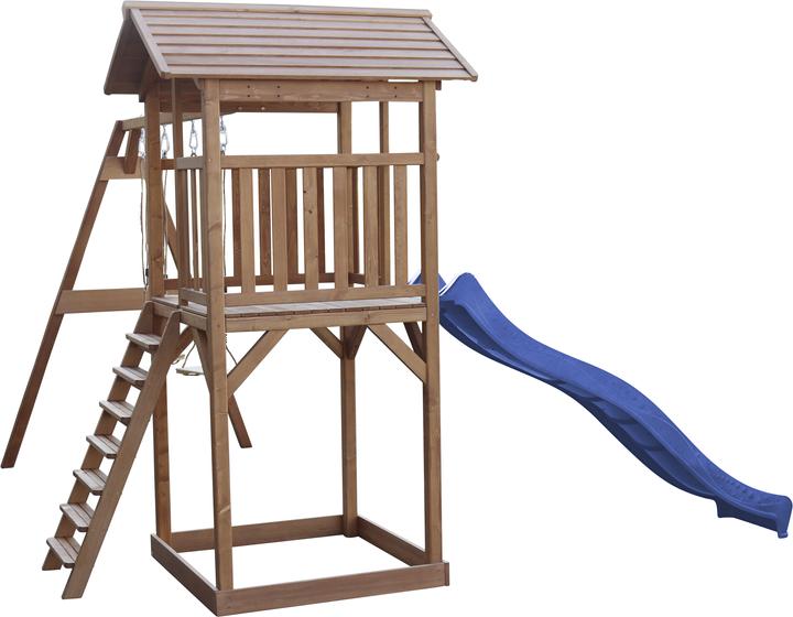 Image du produit Axi Beach Tower Tour de jeux avec double balançoire Marron - Toboggan bleu