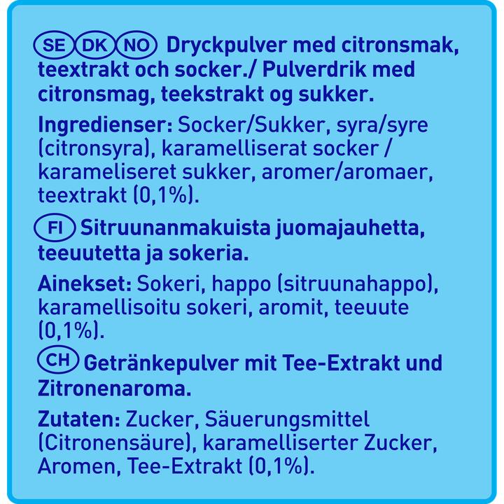 Nutritional values and ingredients NESTEA Lemon tea (333 g)