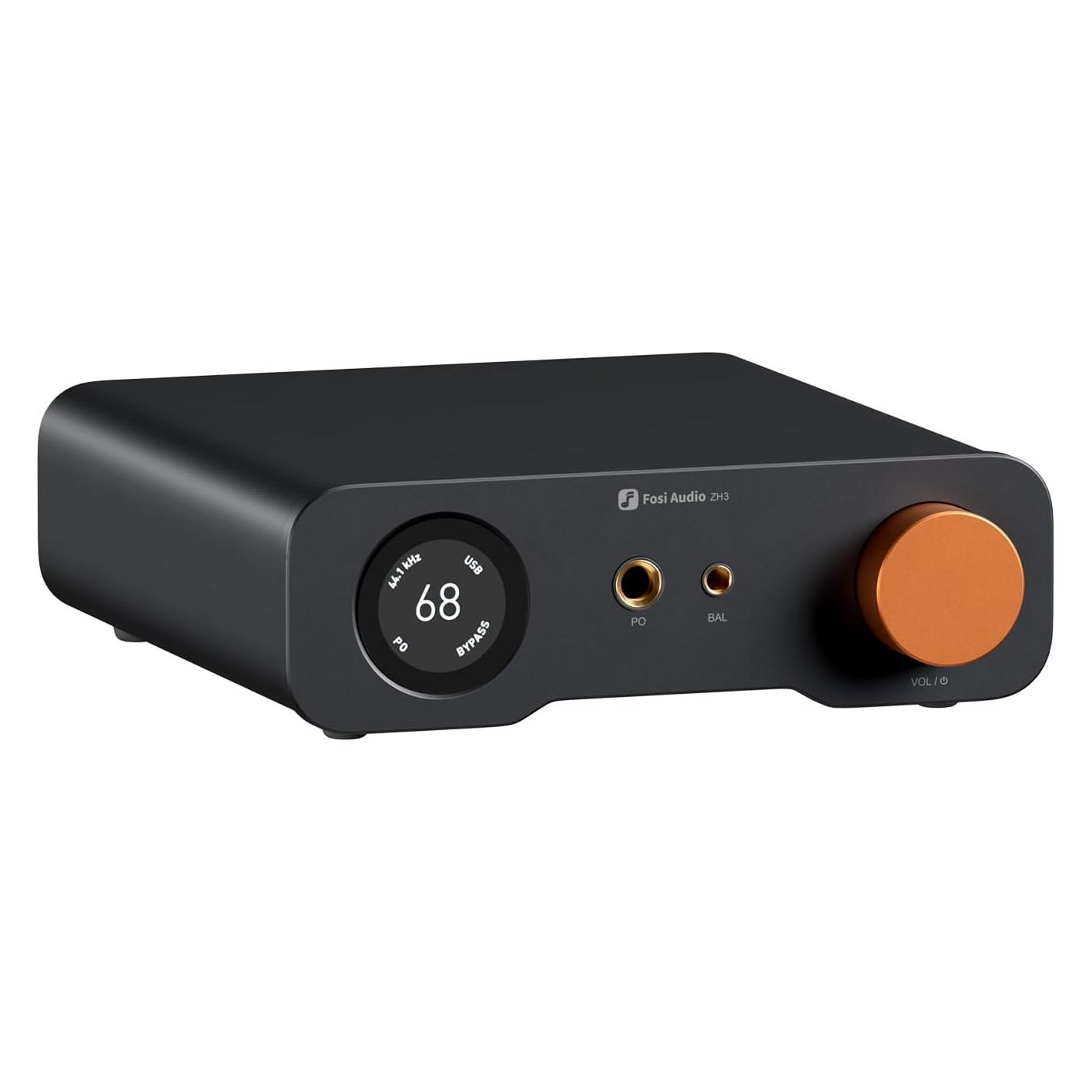 Fosi Audio ZH3, Dac Kopfhörerverstärker Und Vorverstärker (Display, Gain-Schalter), Kopfhörerverstärker, Schwarz