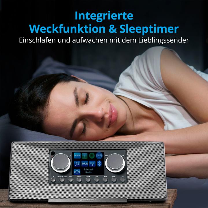 Image du produit Medion MD 89289 Radio Internet stéréo gris (DAB+ DAB, FM, Radio Internet, Bluetooth, WiFi)