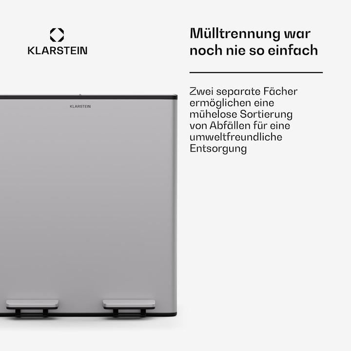 Produktbild Klarstein Mülleimer mit Mülltrennsystem und Kompostbehälter (43 l)